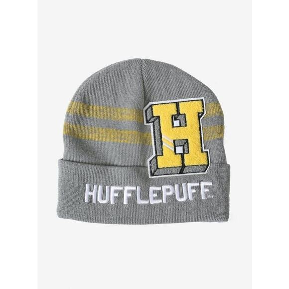 HARRY POTTER Beanie Hufflepuff Varsity Watchman Hat Stripes Unisex Wizard - Picture 1 of 7